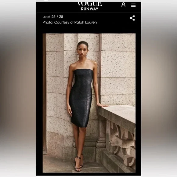 NWT $2990 Ralph Lauren Collection Mychele Metallic Strapless Cocktail Dress Sz 8 - Picture 2 of 16